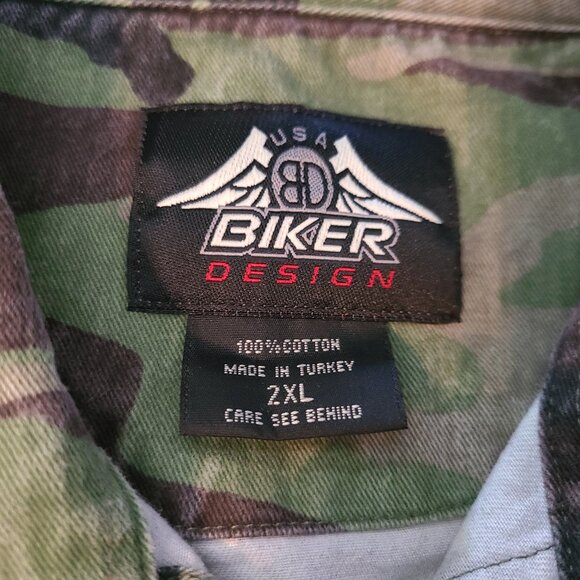 Men's VIntage Sturgis 2005 Biker Design sleeveless camo shirt 2XL - Picture 10 of 10